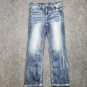 Salvage Madness Straight Jeans Kids 16 Blue Relaxed Fit Adjustable Waist Denim